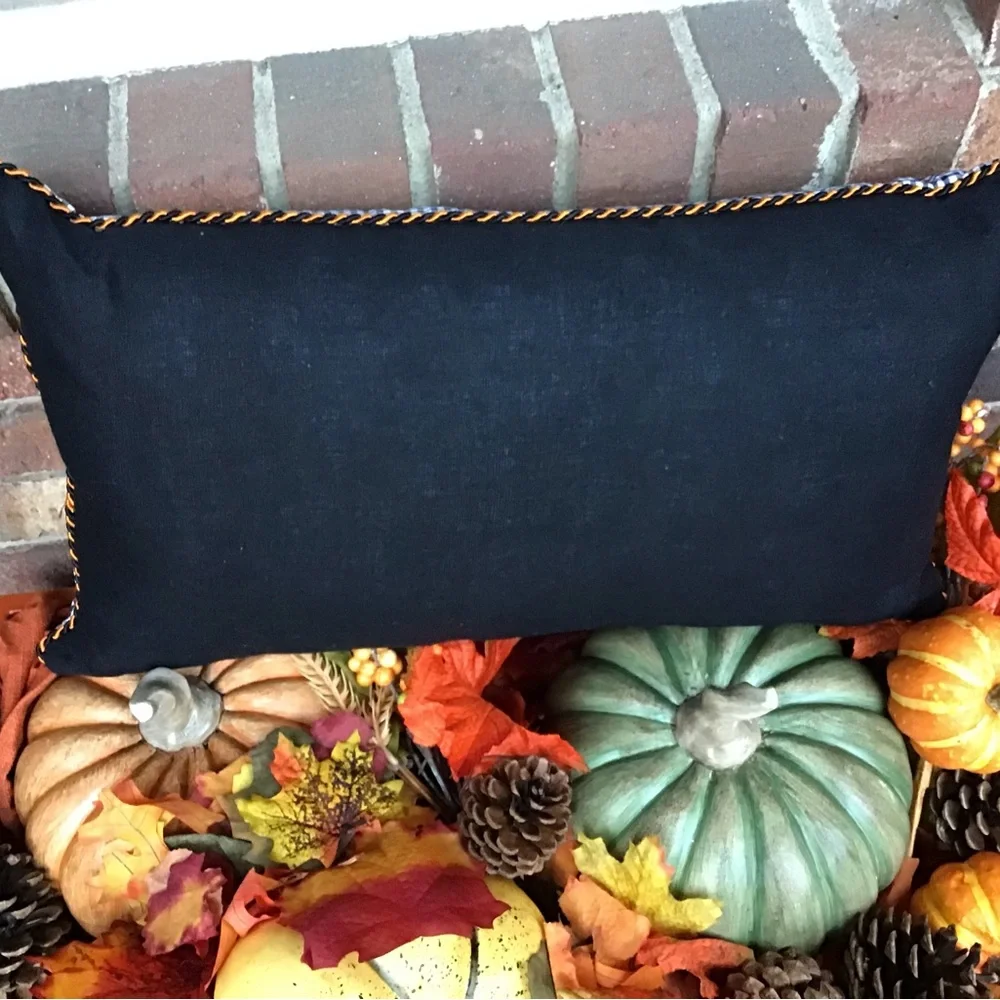 NWOT - McKenzie Child Gorgeous Halloween Pillow “Spooktacular Embroidered